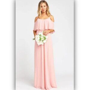 Show Me Your Mumu Caitlin Flowy Ruffle Maxi Dress in Rosebud Chiffon - NWT